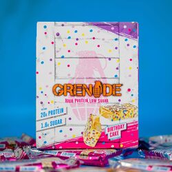 Grenade High Protein Low Sugar Bar Birthday Cake 60g Pack of 12